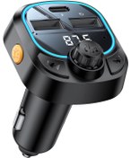 Resim Yesido Bluetooth Araç Kiti Fm Transmitter Pd Hızlı Şarj Bluetooth 5.3 Işıklı Led Ekran USB Type-C Sd TFKart 