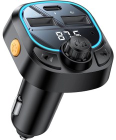Resim Yesido Bluetooth Araç Kiti Fm Transmitter Pd Hızlı Şarj Bluetooth 5.3 Işıklı Led Ekran USB Type-C Sd TFKart 