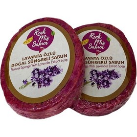 Resim Renk Mis Sabun Lavanta Özlü Doğal Süngerli Katı Sabun 1 Adet 
