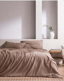 Resim Tracey King Size %100 Pamuk Pileli Linen Look Yıkamalı Çarşaflı Nevresim Takımı - Vizon 8684427125649 Çok Renkli 