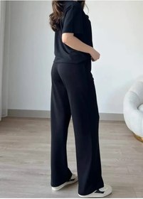 Resim FEVİLLE Kadın Siyah Modal Kumaş Kısa Kolu Eşofman Takımı 