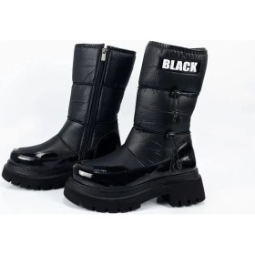 Resim Aktaş Ayakkabı Kadın Siyah Su Geçirmez İçi Yünlü Fermuarlı Kar Botu 