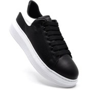Resim Fosco Hakiki Deri Erkek Sneaker Ayakkabı Siyah Beyaz 9838 