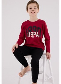 Resim U.S. Polo Assn. U.s. Polo Assn Erkek Çocuk Bordo Pijama Takımı 5274-48739 Bordo 