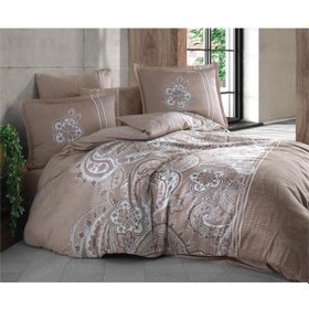 Resim Clasy Tek Kişilik Saten Nevresim Takımı Pellini V1 Kahve Görsel 