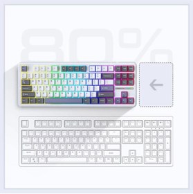 Resim Aula F87 Mekanik Rgb Tkl Graywood V3 Switch Kablosuz Makrolu Hot Swap Klavye Turuncu 