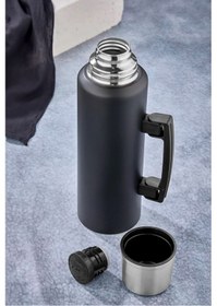 Resim Cooker 1.5 Lt Kulplu Paslanmaz Çelik Termos Siyah 