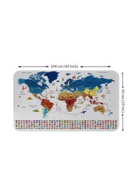 Resim Eğitici - Öğretici Dünya Ve Türkiye Haritası Çocuk Odası Duvar Sticker-60x105-3891 Renkli 