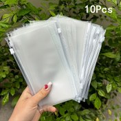 Resim 10 Adet A6 Şeffaf Fermuarlı Zarf - Yeniden Kullanılabilir Hediye Çantası, İçecek Saklama Torbasa, Dosya Klasörü, Fiş Defteri Ofis kulllanimi i 