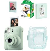Resim Fujifilm Instax Mini 12 Yeşil Fotoğraf Makinesi Simli Pleksi Kılıf Pvc Albüm 20'li Film Ve Çerçeveli Hediye S 