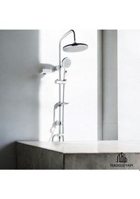 Resim İsaoğlu Yapı Duş Başlığı Dubai Yuvarlak Tasarım Duş Seti Tepe Yağmurlama Paslanmaz Pirinç Gri 