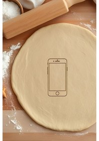 Resim Telefon Kurabiye Kalıbı, Hamur Şekillendirici, Bisküvi Kalıbı, Kolay Kesim Ucu Beyaz 