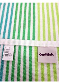 Resim Özdilek Kadife Pamuk Plaj Havlusu 70x150 -lineup Yeşil Yeşil 
