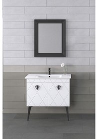 Resim Biani Cosmos 90 Cm Antique White Banyo Dolabı 