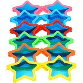Resim Büyük Yıldız Parti Gözlüğü Karışık 12 Adet 