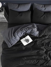 Resim Plain Siyah Antrasit Ranforce Pamuklu Çift Kişilik Nevresim Takımı Antrasit - Siyah 
