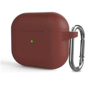 Resim 5888 Bordo Soft Renk Darbe Emici Çengelli Silikon Kulaklık Kılıfı Pro 2 İle Uyumlu 