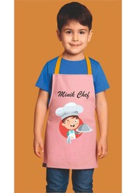 Resim Çocuk Mutfak Önlüğü Etkinlik Önlüğü 4-12 Yaş Aktivite Önlüğü Pembe 2 