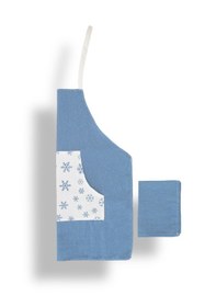 Resim Çeyizlik Hediyelik Baskılı Dekoratif Keten Peçeteli Mutfak Önlüğü Hrym-02maviç Mavi 