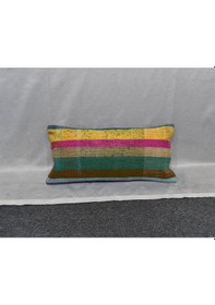 Resim Zehra Abla Halı Yeni El Dokuma Dekoratif Lumbar Kilim Kırlent Yastık Kılıfı 6180 