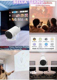 Resim BellaThec Android Akıllı Projeksiyon Cihazı | Sinema Kalitesinde Görüntü, Dahili Hoparlör ve Wifi Özelliği 