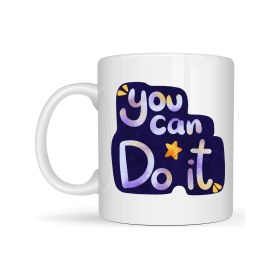 Resim You Can Do It Motivasyon Kupası Model 132 – Ilham Veren Tasarım, Porselen Kupa, Ofis & Hediye Kupası 