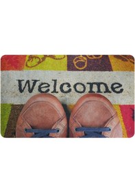 Resim Welcome Ayakkabılar Baskılı Kaliteli Kauçuk Kapı Önü Paspası 