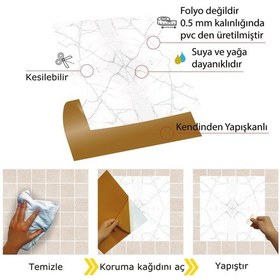 Resim Tink Kendinden Yapışkanlı Mermer 010 Desenli Pvc Karo 30x30 Cm 