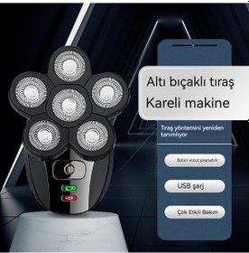 Resim Elektrikli Tıraş Makinesi Tıraş Makinesi Şarj Edilebilir Tıraş Makinesi Altı Başlı Tek Makine 