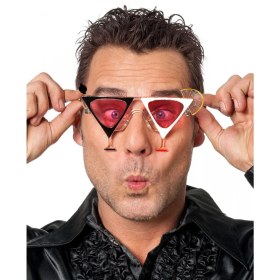 Resim MiraLive Siyah Beyaz Renk Martini Parti Gözlüğü (K95) 