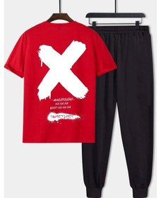 Resim Unisex Sometimes X Baskılı 2'li Eşofman Takımı Kırmızı 