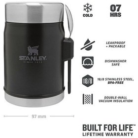 Resim Stanley Klasik Paslanmaz Çelik Yemek Termosu Kaşıklı Fj 0.40 L Mat Siyah 