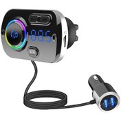 Resim Springsun Araç Fm Transmitter Bc49: Bluetooth 5.0, Ses Kontrol, Q-c3.0 Hızlı Şarj, Stroboskop Işık, 12-24v Uyumlu 