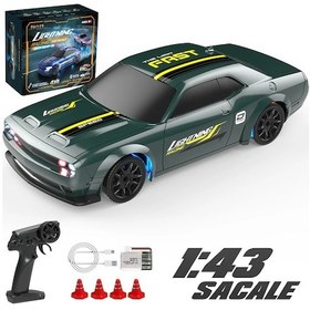 Resim 1:43 4wd Rc Drift Araba Yarışı 2.4g Yüksek Hızlı Dört Tekerlekten Çekiş Uzaktan Green Green 