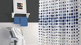 Resim Zethome Evdy Banyo Duş Perdesi 4961 Tek Kanat Mavi 1X180x200 