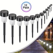 Resim 12 adet LED Güneş Bahçe Lambası Dış Mekan Güneş Enerjili Peyzaj Yol Bahçe Çim Avlu Dekorasyon Lambası 