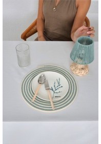 Resim Su Yeşili Krem Makrome Amerikan Servis 2'liörme Supla Su Yeşili 