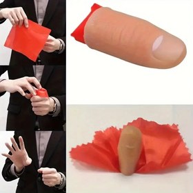 Resim 1 Adet Kırmızı Kauçuk Parmak Eşarp Sihir Numarası Aksesuarı - Kolay Kullanımlı Yenilikçi Aksesuar, Bayram Performansları ve Noel Hediyeleri için Mükemmel, Sihirbazlar ve Eğlenceliler İçin Uygun, Yenilik Hediye Öğesi | Esnek Sahne | Dayanıklı Sihirli Sahne 