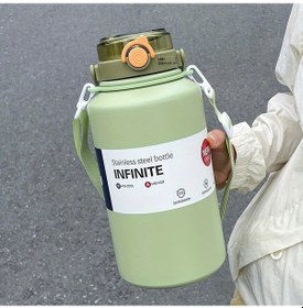 Resim Willowhaven Yeşil 67.63oz Paslanmaz Çelik Termos Matara Taşınabilir Spor Seyahat Bardağı 