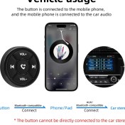 Resim Serfhyff Kablosuz Bluetooths Uzaktan Kumandalı Araba Motosiklet Bisiklet Medya Düğmesi Mp3 Müzik Çalar Ios Android Telefon Tablet (Yurt Dışından) 