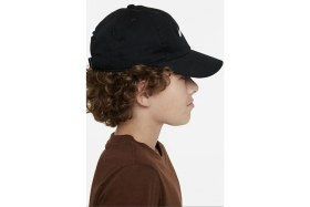 Resim Nike Club Kids Cap Black Çocuk Nakış Swoosh Şapka Siyah 