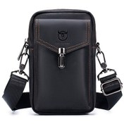 Resim Geeksen Erkekler İçin Çok Amaçlı Deri Bel Çantası - Telefon, Cüzdan Ve Aksesuar Taşıma Siyah 