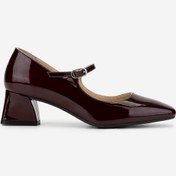 Resim Valmenti Kadın Hakiki Deri Bordo Rugan Topuklu Ayakkabı 1027 Dn554 Bn Ayk Sk24-25 Bordo Rgn Bordo Rugan 