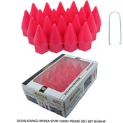 Resim Bijon Kapağı Sivri 19 Mm Pembe 20 Li Set 