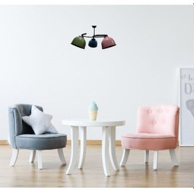 Resim Riolight Retro,rustik,vintage Siyah Gövde Renkli Başlık 3xe27 Duy Siyah 