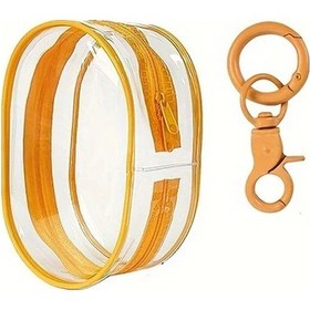 Resim Cordial Sarı Anahtarlık Halkalı Pvc Mini Fermuarlı Şeffaf Saklama Çantası - Seyahat Organizer Diğer 