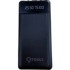 Resim Ktools Boost Trio 10.000 Mah Powerbank Siyah - Dahili Kablolu, LCD Göstergeli 