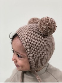 Resim DERY BABY Unısex Ponponlu Bebek Örgü Bone Bere-sütlü Kahve 