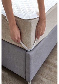 Resim %100 Pamuk Sıvı Geçirmez Kapitone Lastikli Alez Tek Ve Çift Kişilik Kapitoneli %100 Pamuklu Yatak Alezi Beyaz 