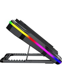 Resim GT100 Gaming Notebook Soğutucu 2200RPM RGB Işıklı LED Display Özellikli Taşınabilir Stand 